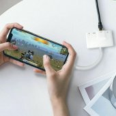 Coofbe İpad iphone RJ45 HDMI Dönüştürücü 3İN1 İphone 1000Mbps Rj45 HDMİ OTG Hub İphone Ethernet Kablosu - 2