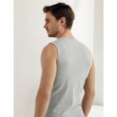 Erkek Likralı Bisiklet Yaka Sıfır Kol Atlet 6lı Paket thumbnail 2