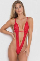 Kırmızı Erotik Kostüm - 1