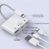 Coofbe İpad iphone Otg Hub -Usb Type C To Kulaklık ve Usb Kamera Okuyucu İphone Mouse Klavye Okuyucu - 2