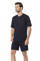 Damat Çeyiz Şortlu Bordo Pijama - 4