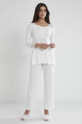 Penye Dantelli Pijama Takımı - 1