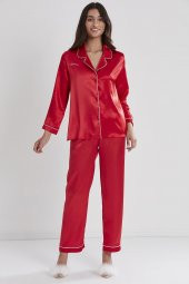 Saten Biyeli Pijama Takımı - 1