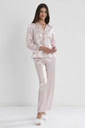 Saten Dantelli Pijama Takımı - 1