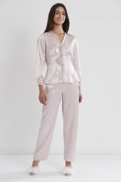 Saten Dantelli Pijama Takımı - 2