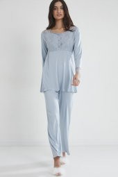 Penye Dantelli Pijama Takımı - 2