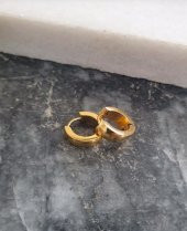 Gold Mini Halka Çelik Küpe - 1