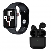 HW22 Plus Siyah Akıllı Saat Pro 5 Siyah Bluetooth Kulaklık - 1