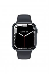 Hw56 Plus Siyah Smart Watch 7 Akıllı Saat Wireless Charging Çift Buton Aktif Her Telefona Uyumlu - 1