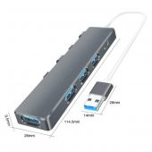 Coofbe 0.25CM 5Gbps Veri Aktarım 4 Portlu USB to USB Type C Dönüştürücü Çevirici Hub Tak Çalıştır - 4