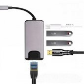 Coofbe 5in1 Type C Dönüştürücü Type C to RJ45 HDMİ USB Dönüştürücü Type C Görüntü Aktarım Ethernet Kiti - 4