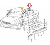 PASSAT 1997-2005 TAVAN ÇITASI SAĞ -OEM- - 1