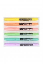 Pastel Fosforlu Kalem Cep Tipi 6 Renk Set - 1
