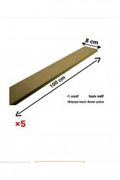 Iskandinav Duvar Çıtası 1 Paket(5 Adet) 100×8 Cm Dekoratif Mdf Duvar Çıtası Duvarçıta - 4
