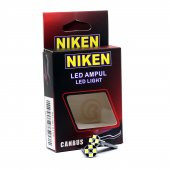 Niken 12V T10 Büyük Dipsiz Ampul 8 Ledli 2’li SET - Beyaz Işık - 1