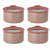 Fika One Seramik 4 Adet 600 Ml Pembe Saklama Kabı D-NEONE060-03 - 1