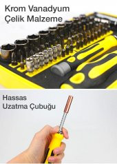 Coofbe Kutulu Profesyonel Çelik Döndürülebilir Manyetik Uçlu 70 Parça Tornavida Seti Tamir Seti - 4