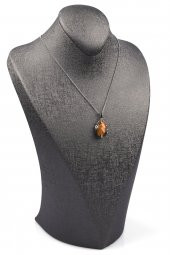 Kaplan Gözü Doğal Taş Gümüş Renkli Kolye thumbnail 2