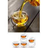 6 Lı Çift Cidarlı Sosluk Reçellik Çerezlik Isıya Dayanıklı Çay Bardağı Mini Kase Sunum Sosluk - 3