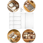 10lu Set Modüler Çekmece Içi Düzenleyici Banyo Makyaj Takı Düzenleyici Ofis Masaüstü Organizer Set8 - 1