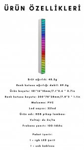 Concord RGB-L1 Rgb Ekolayzer Led Çubuk – Müziğe Duyarlı Ve Ritim Animasyonlu - 6