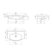 Turkuaz Cerastyle Lila Etajer Uyumlu Banyo Lavabo 80x45 cm thumbnail 2