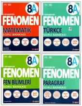 Fenomen 8. Sınıf LGS Matematik(A)+Fen(A)+Türkçe(A)+Paragraf(A) Soru Bankası 4 Kitap - 1