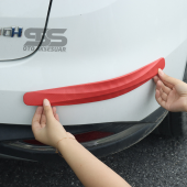 Tampon Koruma Kırmızı Karbon Kabartma Şerit Seti 2li Tampon Koruyucu Şerit Her Araca Uyumludur - 4