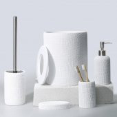 Selim Dekor Natural Banyo Seti Beyaz - 1