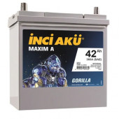 İNCİ 12V 42 AH Amper ASIA İNCE KUTUP AKÜ - 1