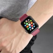 Bilişim Aksesuar Apple watch 42 44 mm silikon kordon açık bordo - 1