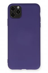 Bilişim Aksesuar Lansman iPhone 11 Pro Max Kılıf Nano içi Kadife  Silikon - Koyu Mor - 1