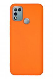Bilişim Aksesuar Lansman İnfinix Hot 11 Play Kılıf Nano içi Kadife  Silikon - Turuncu - 1