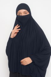 Kollu Sufle Çarşaf Üstü Peçeli Pratik Tesettür Hijab - Nikaplı Namaz Örtüsü - 2