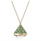 5631146 Swarovski Saat Kolye Pendant Watch, Triangle cut, Green, Champagne gold-tone finish - 1