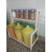 Petek Home Life tezgah üstü düzenleyici çok amaçlı ahşap raf - 2