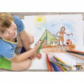 Bic Pastel Boya Kalemi 12li + Kuru Boya Kalemi 12li + Yıkanabilir Keçeli Boya Kalemi 12li - 5