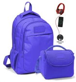 Coral High Kız Çocuk Okul Çantası ve Beslenme Çantası Seti - Lavanta thumbnail 1