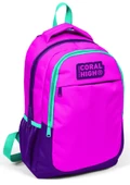 Coral High Pembe Mor Kız Çocuk USB Çıkışlı İlkokul ve Ortaokul Sırt Çantası thumbnail 1