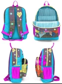Coral High Mavi Pembe Anime Okul Sırt ve Beslenme Çantası Seti - Kız Çocuk - Dört Bölmeli thumbnail 3