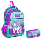 Coral High Yeşil Mor Pegasus İlkokul Okul Sırt Çantası ve Kalemlik Seti thumbnail 1