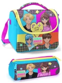 Coral High Mor Mavi Anime Kız Çocuk Beslenme Çantası Seti thumbnail 1