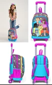Coral High Mavi Pembe Anime Çekçek Okul Çantası Seti - Işıklı Tekerlekler - Kız Çocuk thumbnail 2