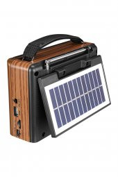 Mdr-310 Ahşap Güneş Enerjili Usb-sd- Fm/am/sw 3 Band Klasik Radyo+ışıldak Bluetooth Hoparlör - 3