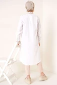Uzun Model Klasik Yaka Beyaz Tunik - 3