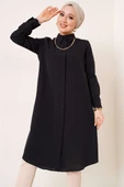 Uzun Model Klasik Yaka Siyah Tunik - 1