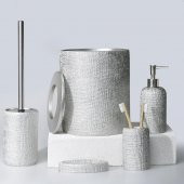 Selim Dekor Natural Banyo Seti Gümüş - 1