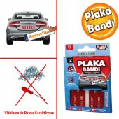 Bondit Araç Plaka Güçlü Yapıştırıcı 3M Yapıştırma Çift Taraflı Bant Bandı 95 mm X 35 mm BND01069530 - 1