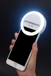 Şarjlı Led Selfie Işığı Led Ring Light Halka Telefon Işığı 36 Led 3 Kademeli - 1