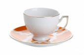 Porland Morocco Desen3 Turuncu Tabaklı Çay Fincanı 170cc  04A+P018903 - 1